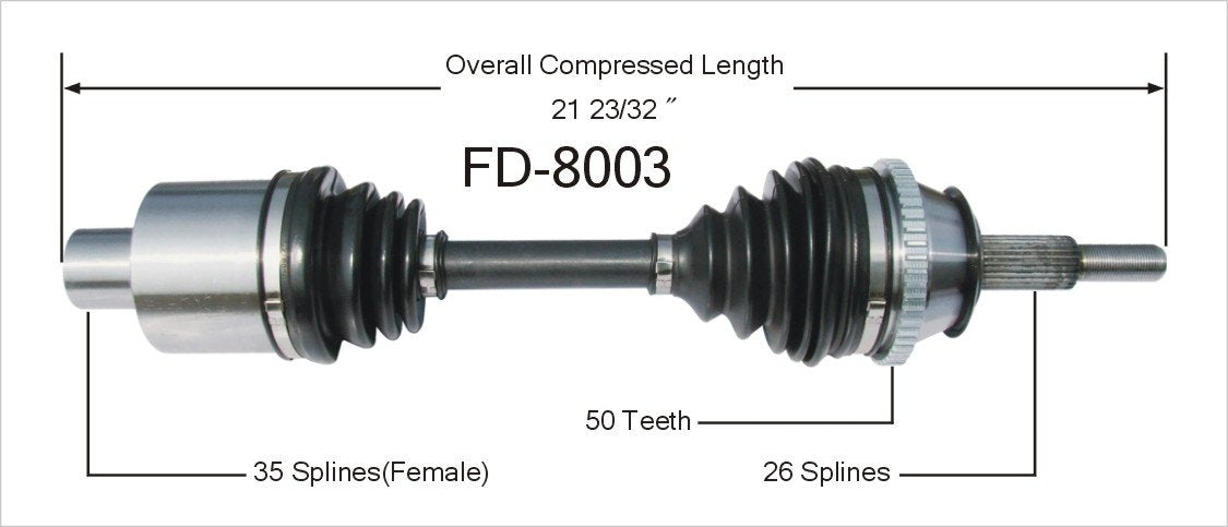 SurTrack FD-8003 CV Axle Shaft
