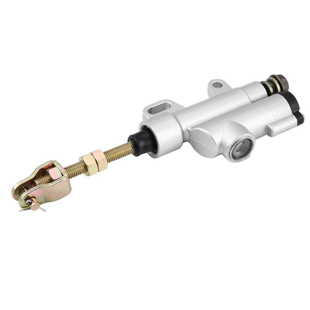 Rear Brake Master Cylinder Coolster 10mm Compatible with ATVs for Most of Motorcycle, Such as Suzuki/Kawasaki/Honda/Yamaha(Silve