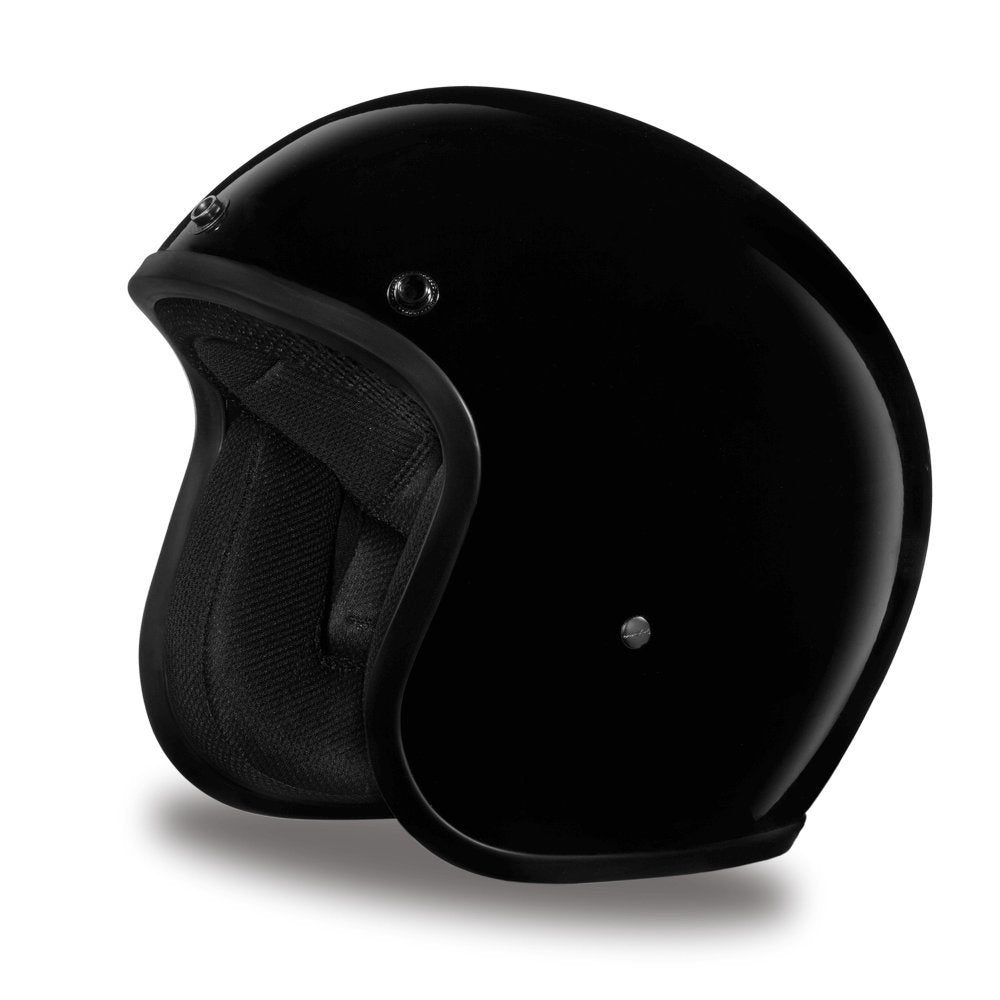 Daytona Helmets 3/4 Open Face Motorcycle Helmet - Dot Approved [Hi-Gloss Black] [M]