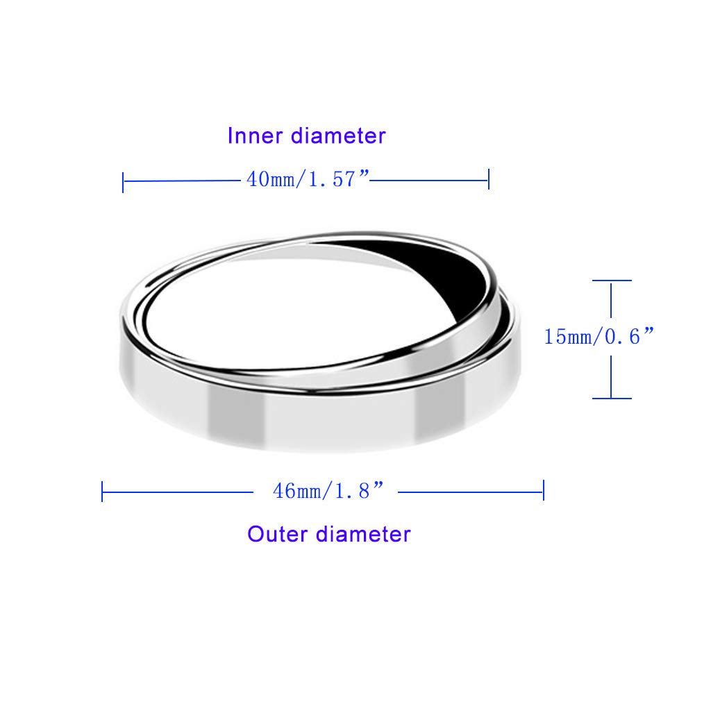 2Pcs Mini Small Blind Spot Mirror,Yusheng 1.57'(40Mm) Smaller Round Hd Glass Convex Rear View Mirror,Strong Adhesive Mirror For Car, Vehicles(1-9/16'(40Mm), Silver Frame)
