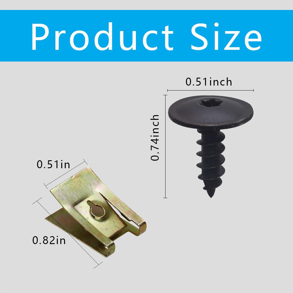 10 Sets Fender Bumper Cover, Fender Liner Bumper Cover, Front Bumper Bolts, Fender Liner Splash Shield Bumper Cover Screws, U Nut Clips Suitable For Audi A3 A4 A5 A6 A7 A8 Q5 S6 R8