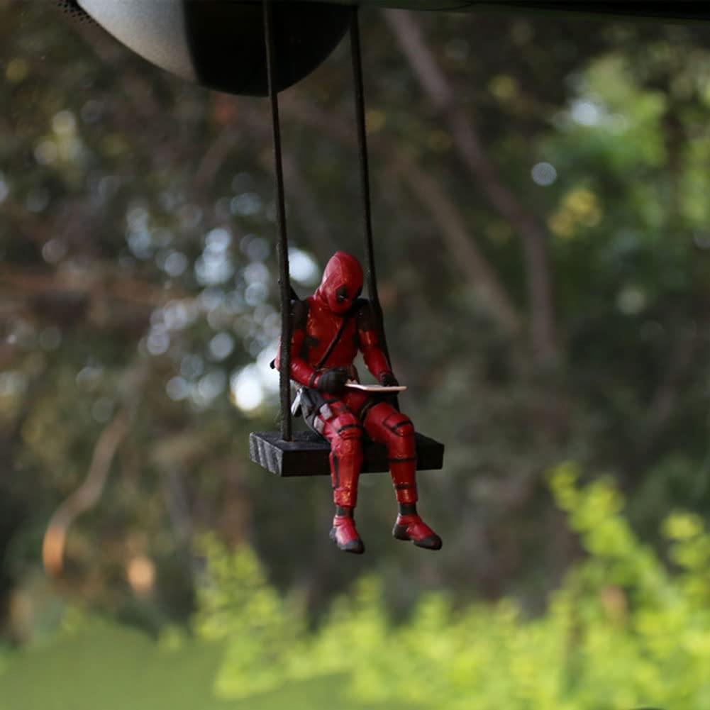 Deadpool Car Accessories,Car Rear View Mirror Hanging Accessories,Funny Car Accessories,For Office Home Hanging Micro Landscape