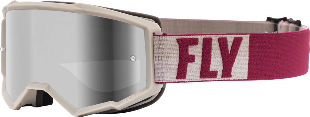 Fly Racing 2021 Zone Goggle (Stone/Berry/Silver Mirror/Smoke Lens, Youth)