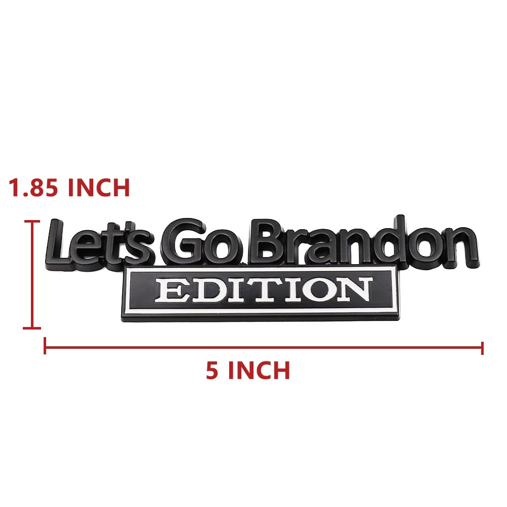 2 Pcs Let'S Go Brandon Edition Emblem Car Side Rear Front Hood Trunk Door Badge 3D Decal Sticker For Car Truck Cr-Edition Cr-Edi