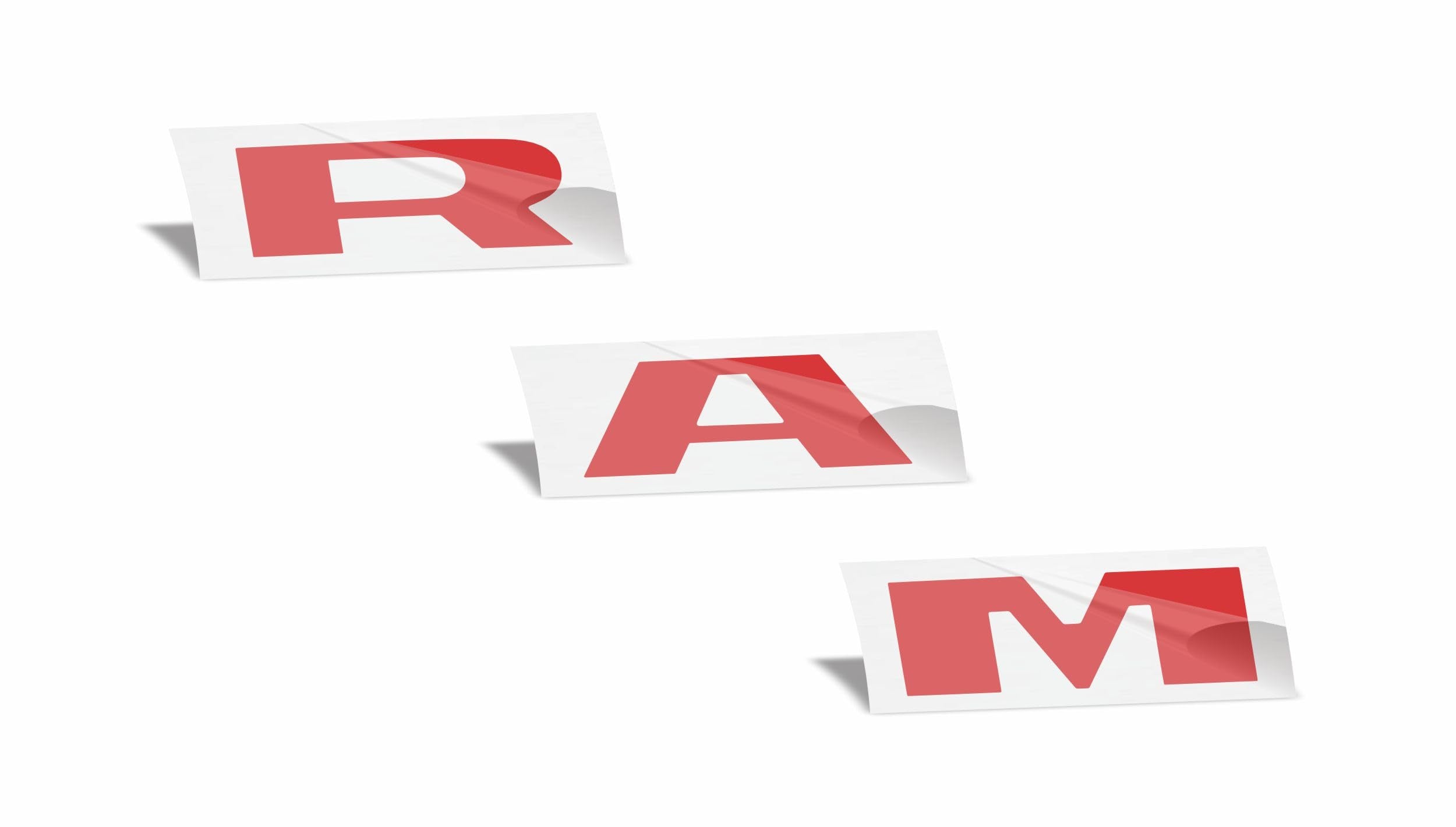 Reflective Concepts RAM Grille Emblem Overlay Decal - Reflective Red - Fits 2019-2023 Ram 1500 (Not for Warlock or TRX)