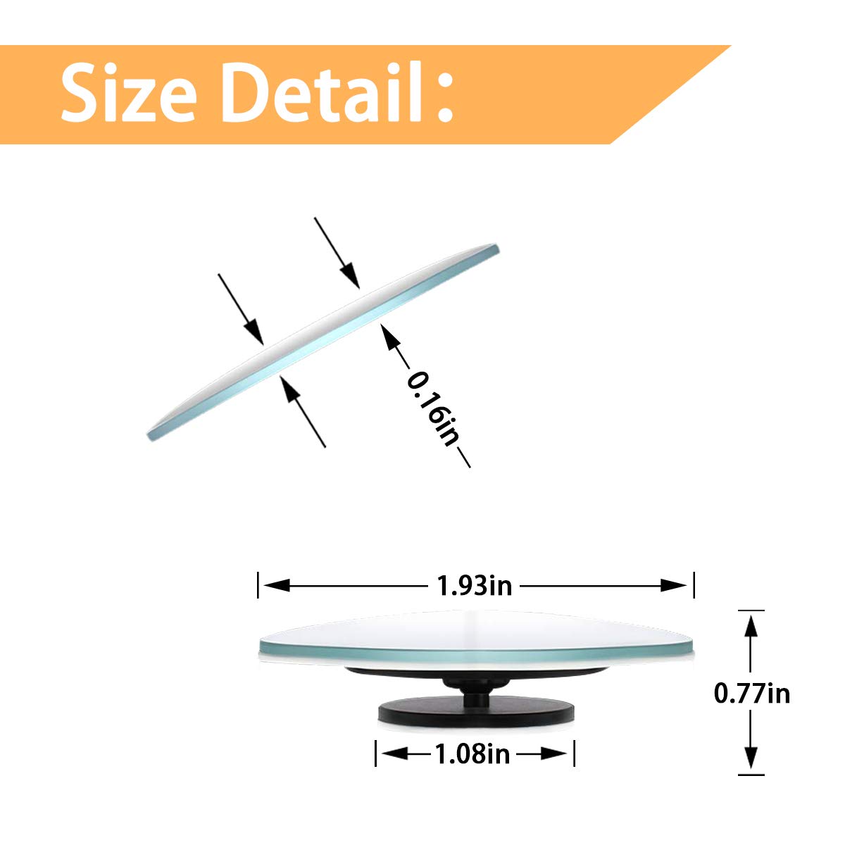 Car Blind Spot Mirror, 2'' Round Hd Glass Frameless Convex Rear View Mirror With Wide Angle Adjustable Stick For Cars Suv And Tr