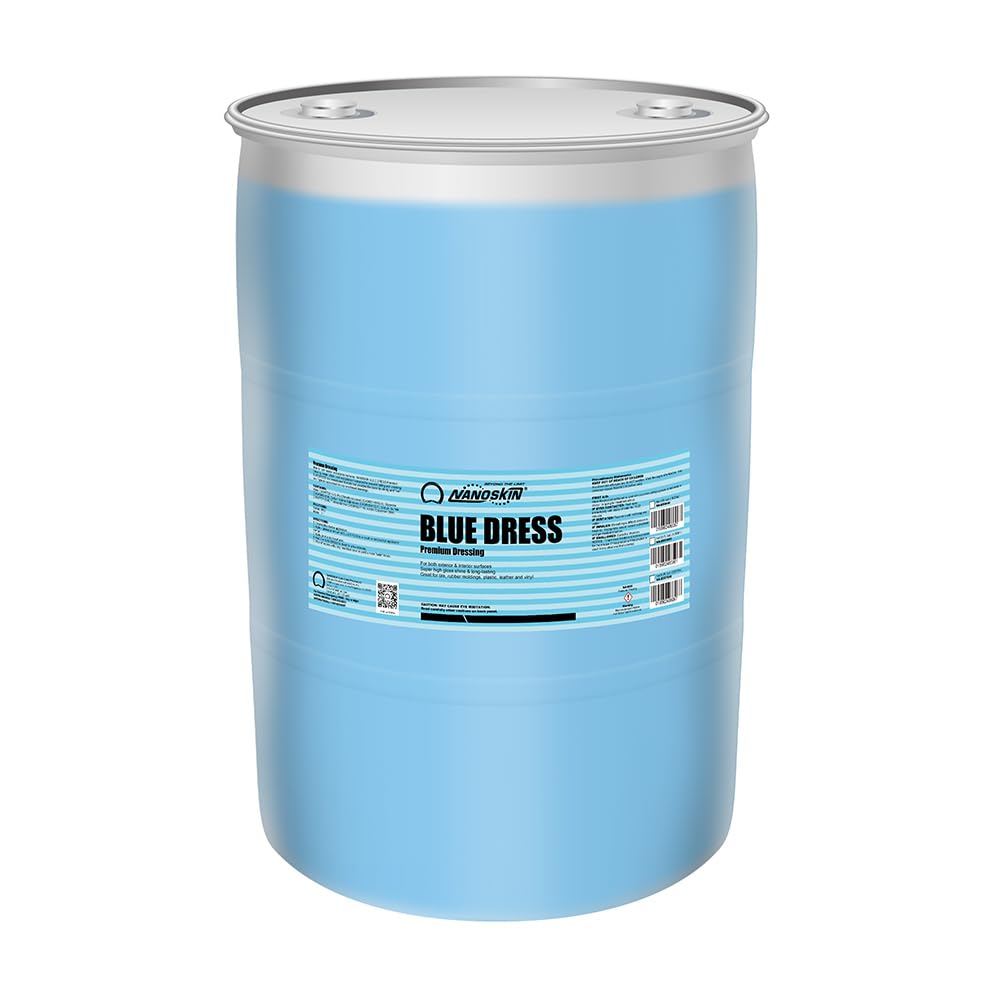 Nanoskin Blue Dress Premium Dressing 30 Gallons- Sprayable Interior & Exterior Dressing For Car Detailing | Works On Tire, Vinyl