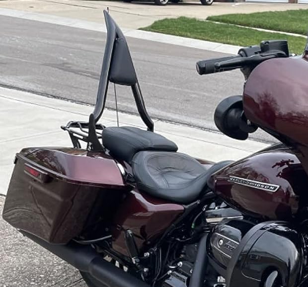 Yhmoto Detachable Sissy Bar Passenger Backrest 22'' Inch Rear Pad Fit For Harley Touring Models 2009-2022 Road King Ultra Cvo Li