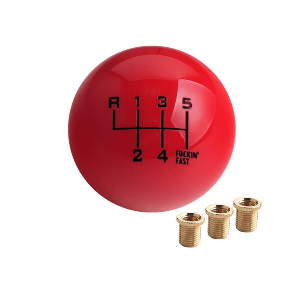 DEWHEL Red/Black Fing Fast Shift Knob for 6 Speed Short Throw Shifter 12X1.25 10X1.5 10X1.25 8X1.25