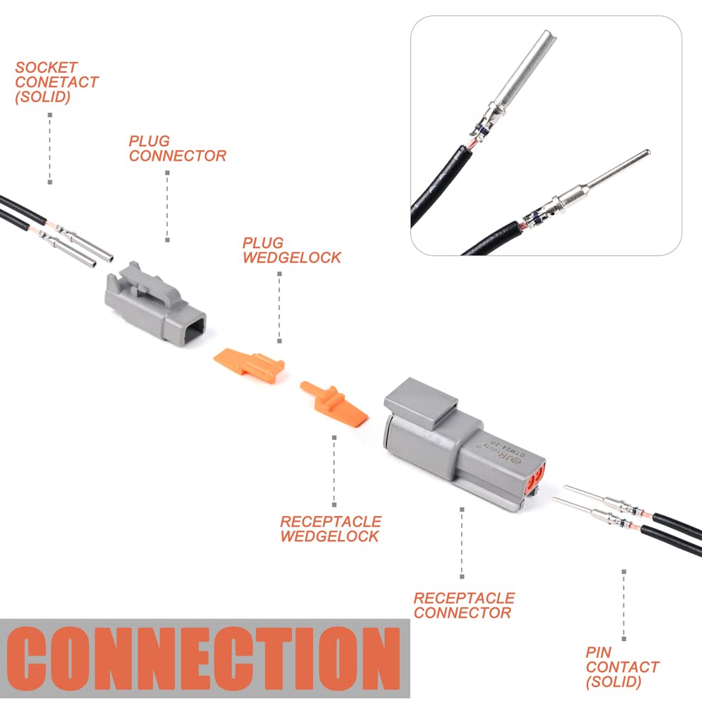 Jrready St6293 Deutsch Connector Kit Dtm 2 3 4 6 8 And 12 Pin Automotive Electrical Connectors With Size 20 Solid Contacts Crimp