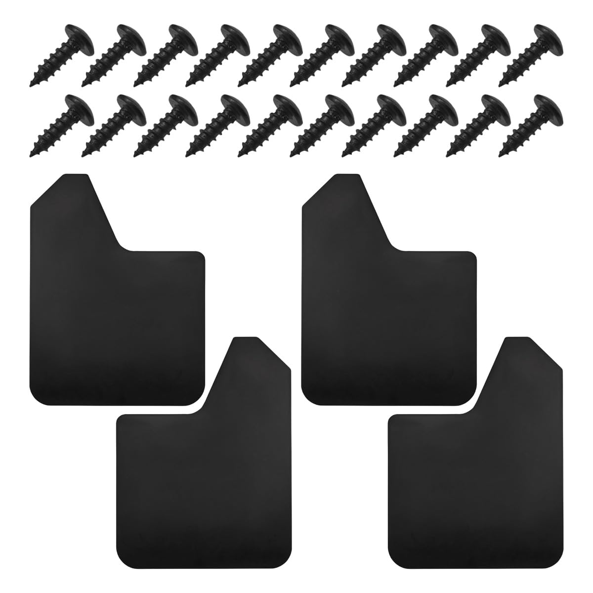 4PCS Universal Car Mud Flaps, Flexible Splash Guards Set for Front & Rear, Bendable Mudguards with Fastener Rivet Clips, Car Ext