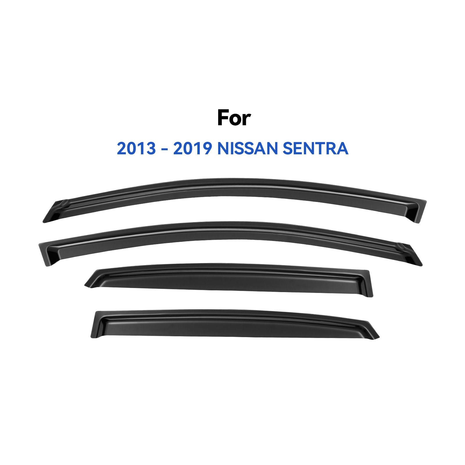 YQAUTEC Window Visors Rain Guards Shield for 2013-2019 Nissan Sentra, Window Wind Deflectors Vent Shades for 13-19 Sentra