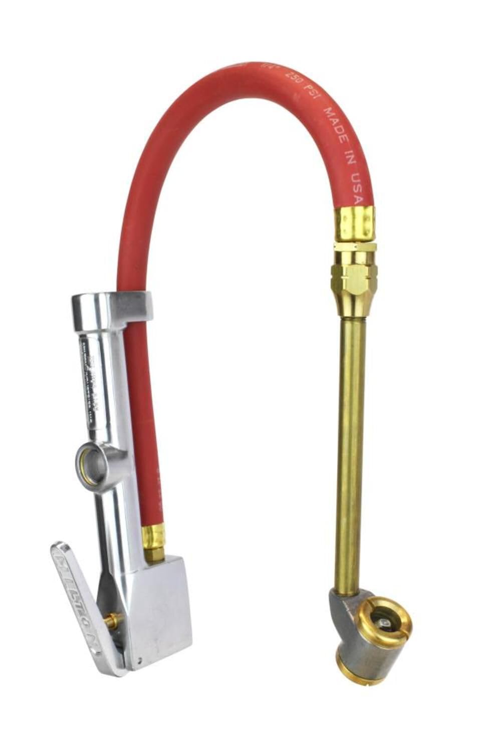 Milton 08-A1-506 Analog Tire Inflator with Pressure Gauge, 15&quot; Hose Large Bore Dual Head 10-160 PSI, Made In USA