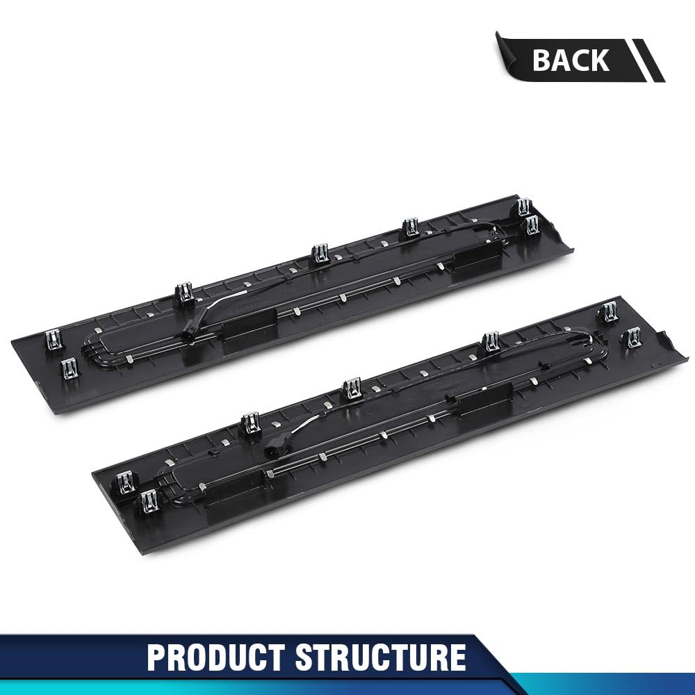 Pit66 Led Illuminated Platinum Door Sill Plate Set Compatible With Ford F250 F350 F450 F550 Super Duty Crew Cab Only 2017-2022 H