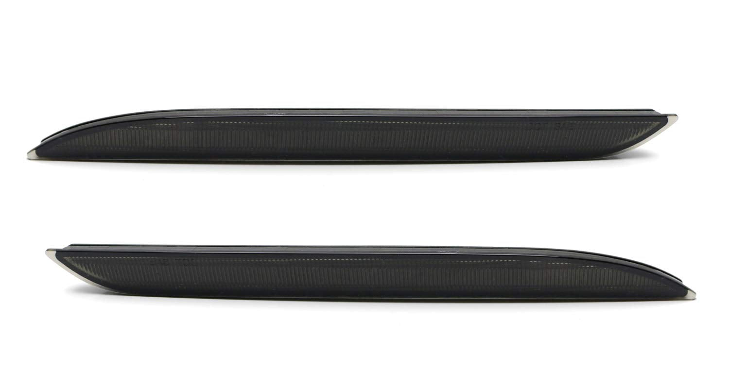 Ijdmtoy Black Smoked Lens Rear Bumper Reflector Lenses Compatible With 2015-2017 Ford Mustang, Oe-Spec Lh Rh Assembly