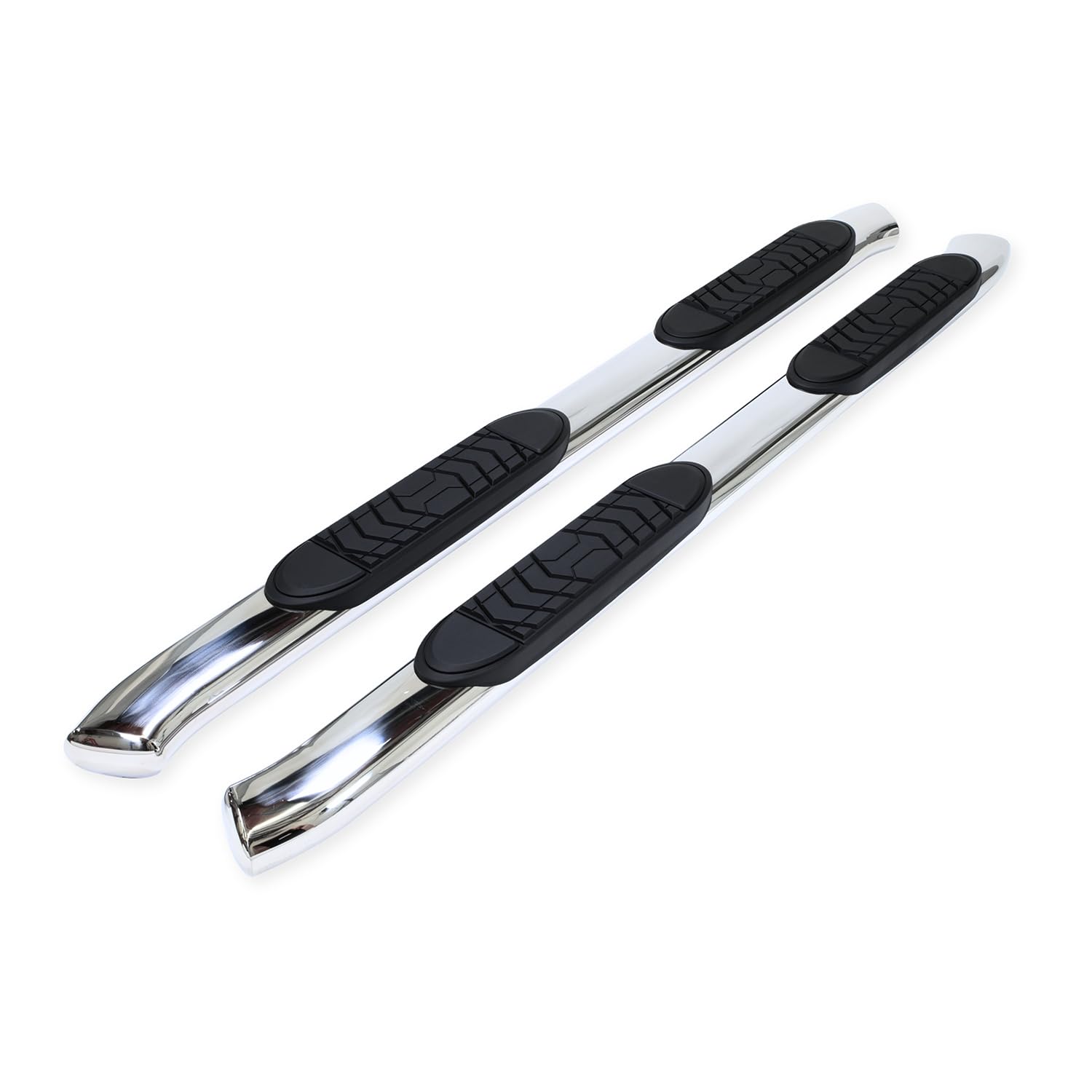 Trail FX Nerf Bar Fits Ram 1500 Quad Cab 2019-2025 Polished Stainless Steel with Welded End Caps Step Pads Rocker Panel Mount Ru