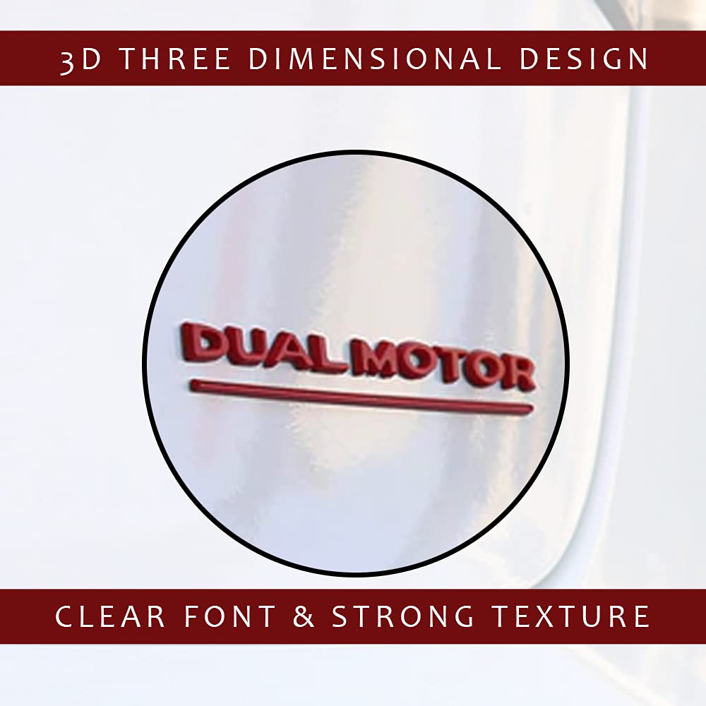 CoolKo Dual Motor Underlined 3D Letter Emblems Refitting High-Performance Trunk Badge Compatible with Tesla Model X S 3 Y