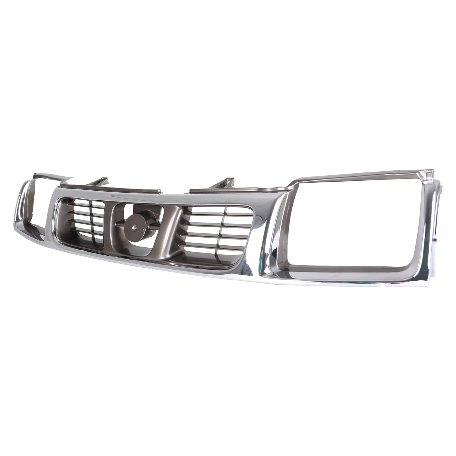 TYG (CAPA QUALITY) Chrome Front Grille Compatible with 1998-2000 Nissan Frontier, ABS OEM Replacement Bumper Grill for NI1200183