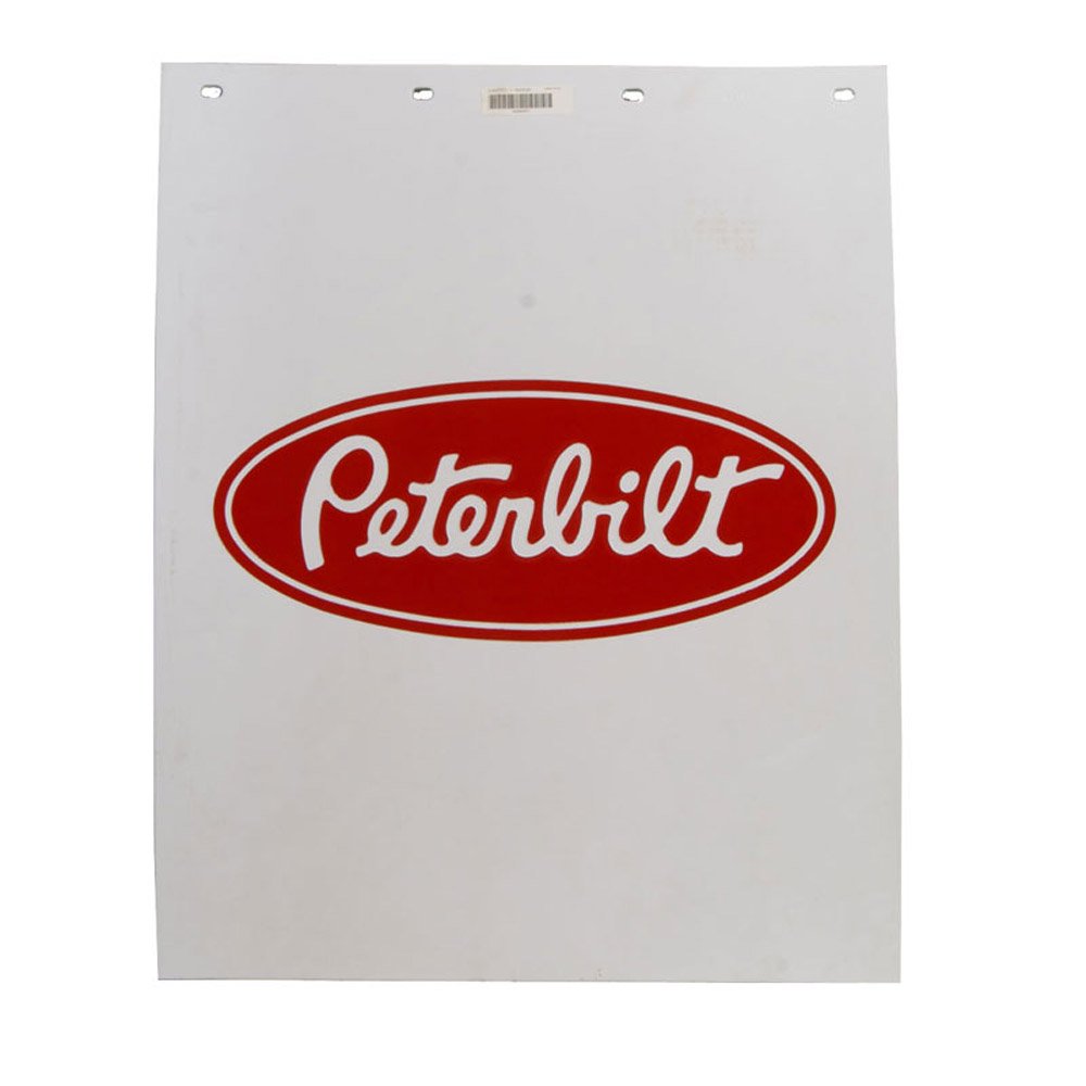 Peterbilt Motors 24'' x 30'' Poly 3/16'' Thick Semi Truck White Mud Flaps