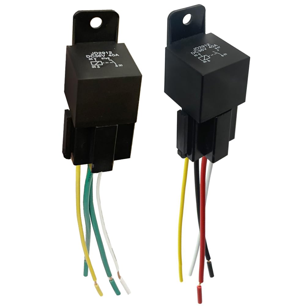 Cotonlake 36V 4Pin 40A Universal Car Vehicle Motor Fuse Relay Switch Power with Harness, Normally Open & Closed Relay JD-2912