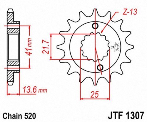 JT Sprockets JTF1307.14 14T Steel Front Sprocket