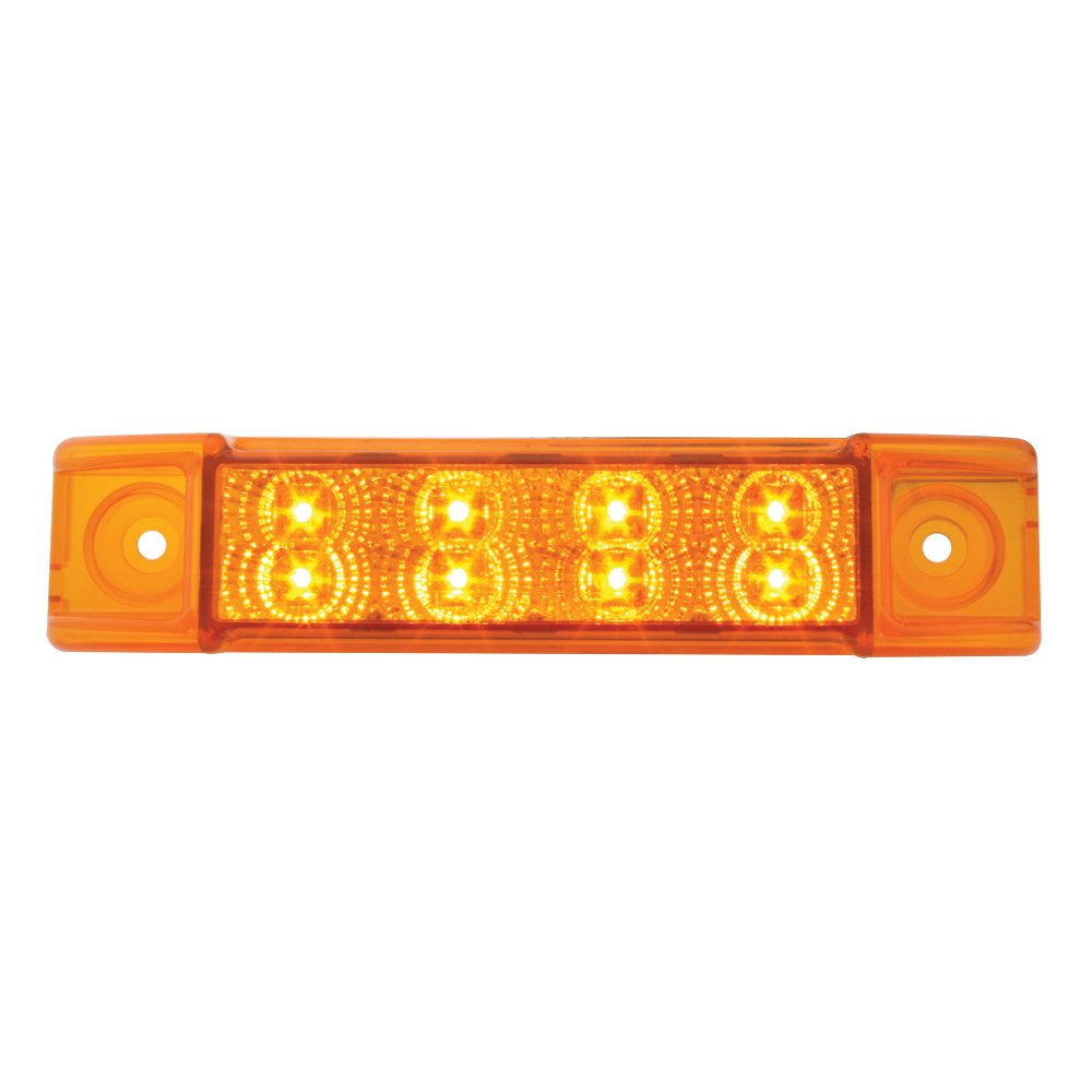 Gg Grand General 76270 6 Inches Rectangular Spyder Amber/Amber 8 Led Marker Light