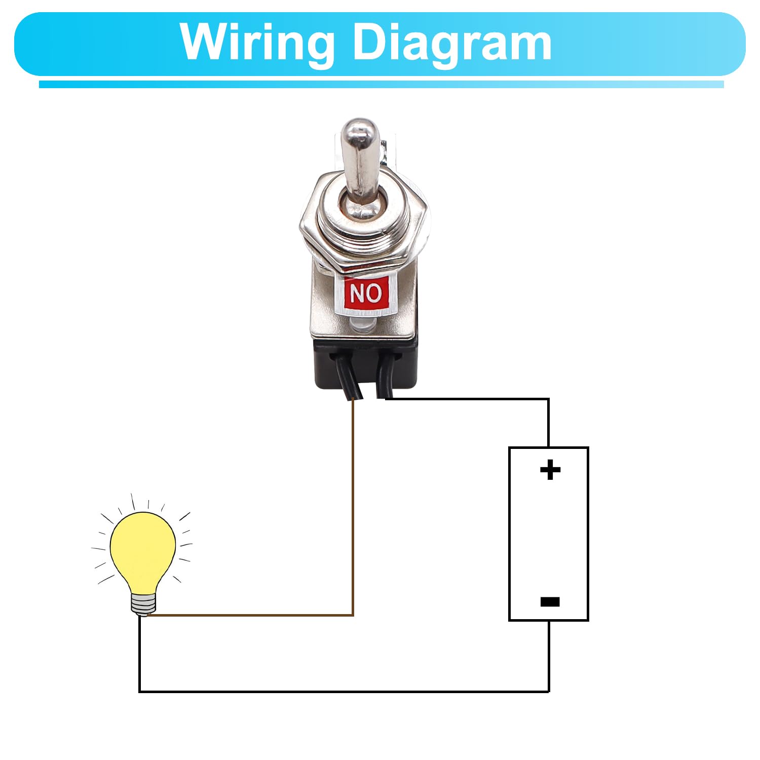 Twtade Mini Toggle Rocker Switch 2 Pin On/Off Latching Ac 6A/125V 3A/250V Spst Heavy Duty With 5''Leads Kns-1