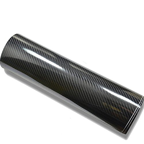 Diyah 5D High Gloss Black Carbon Fiber Vinyl Bubble Free Air Release Car Wrap Film Automotive Diy Decals (4 Ft X 5 Ft)