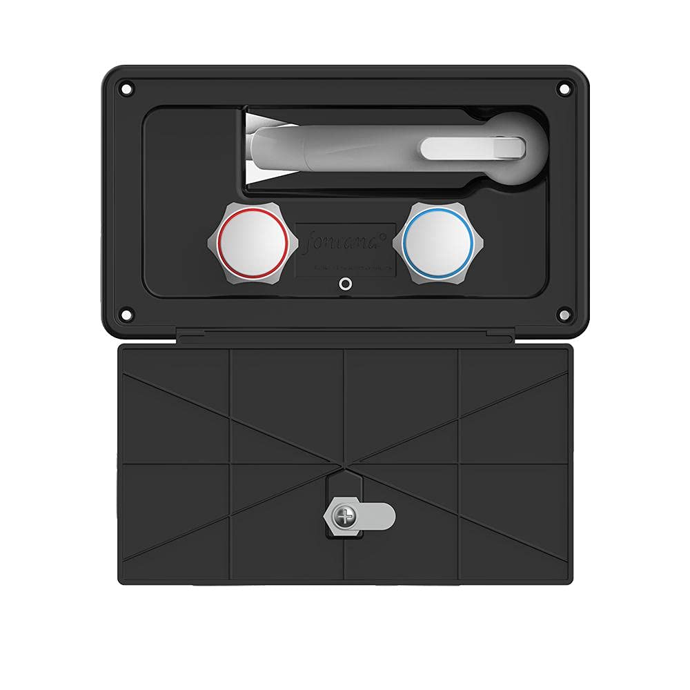 Itc Fontana Rv Or Boat Exterior Shower Box Kit Faucet With Shower Head (Locking Door Assembly - Black With 5' Hose)