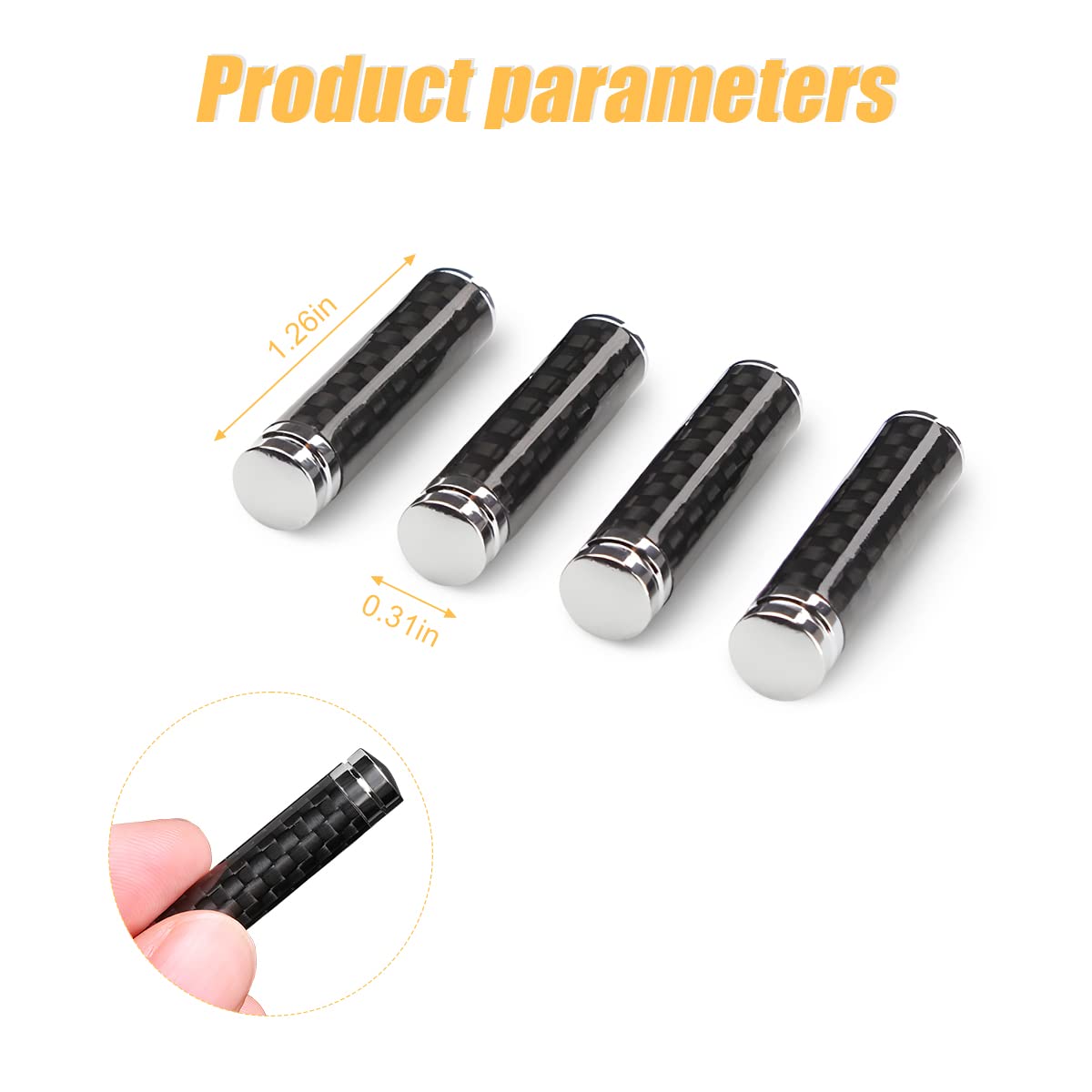 4Pcs Car Door Lock Knobs, Carbon Fiber Auto Door Lock Pin Cover, Interior Vehicle Door Pull Pins, Door Bolt Decorative Modificat