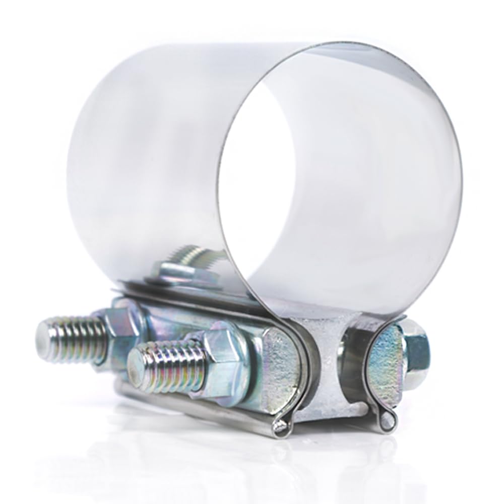 Elifecenter Universal 2 1/4 Inch Butt Joint Exhaust Clamp, 57mm/2.25'' Stainless Steel Seal Clamp Sleeve Coupler