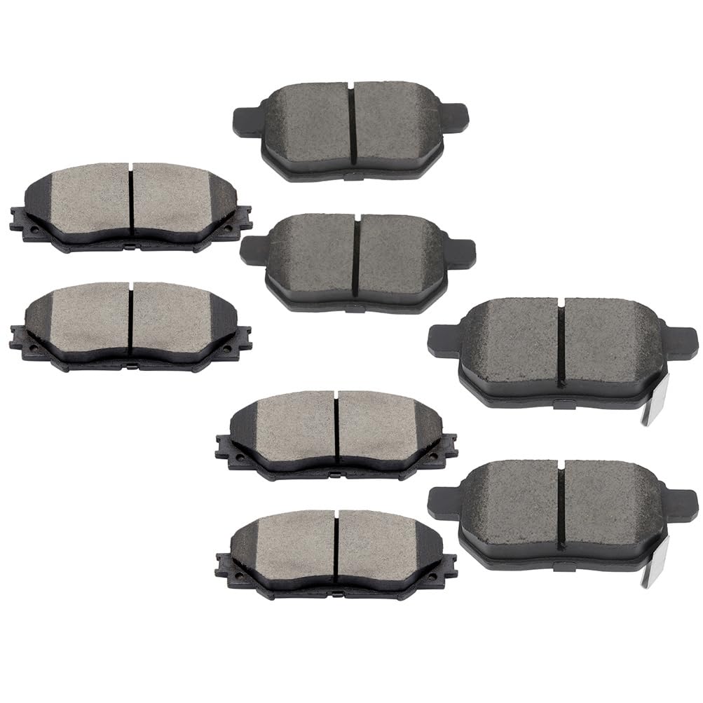 SCITOO Disc Brake Pads Kits D1210-8330 & D1354-8463 Front Rear 8Pcs Brake Pads Set Fit For Pontiac For Vibe 2009-2010,For Scion 