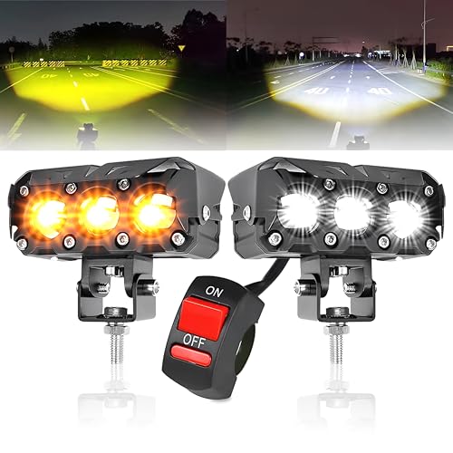 OberoiS Traders 1 Year Warranty Super Bright 3 Led Fog Light Lamp | White & Yellow | High/Low Beam | 4 Modes Of Flashing Spotli