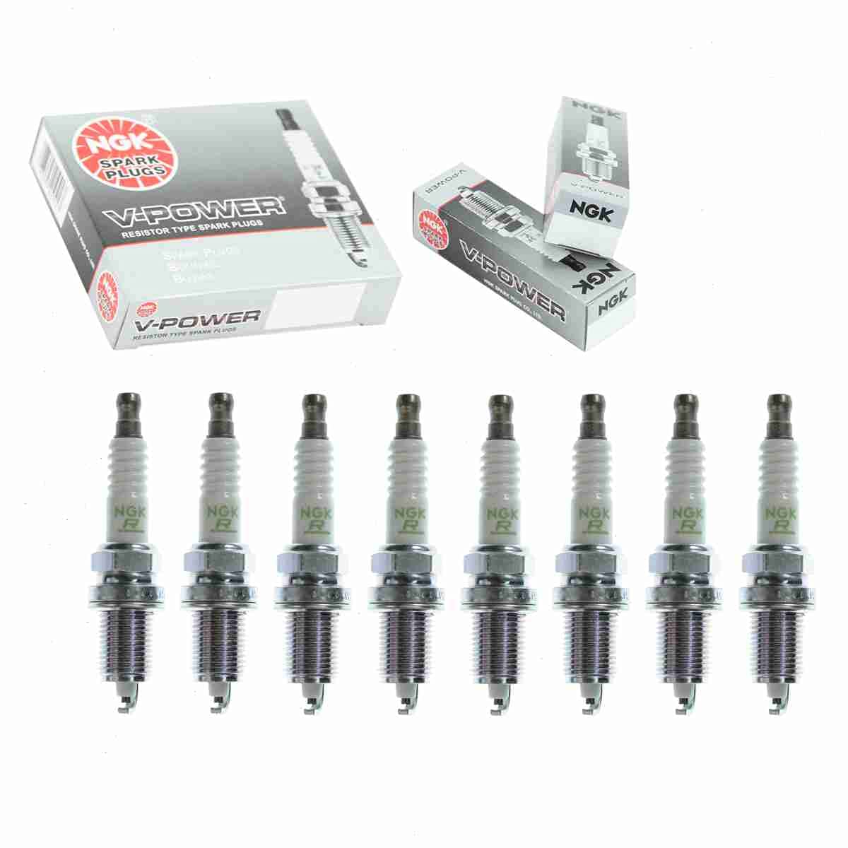 8 pc NGK V-Power Spark Plugs compatible with Dodge Ram 2500 5.9L V8 1998-2002