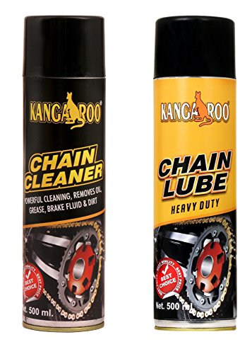 Kangaroo Chain Lube And Chain Cleaner (500 Ml Each, Black).