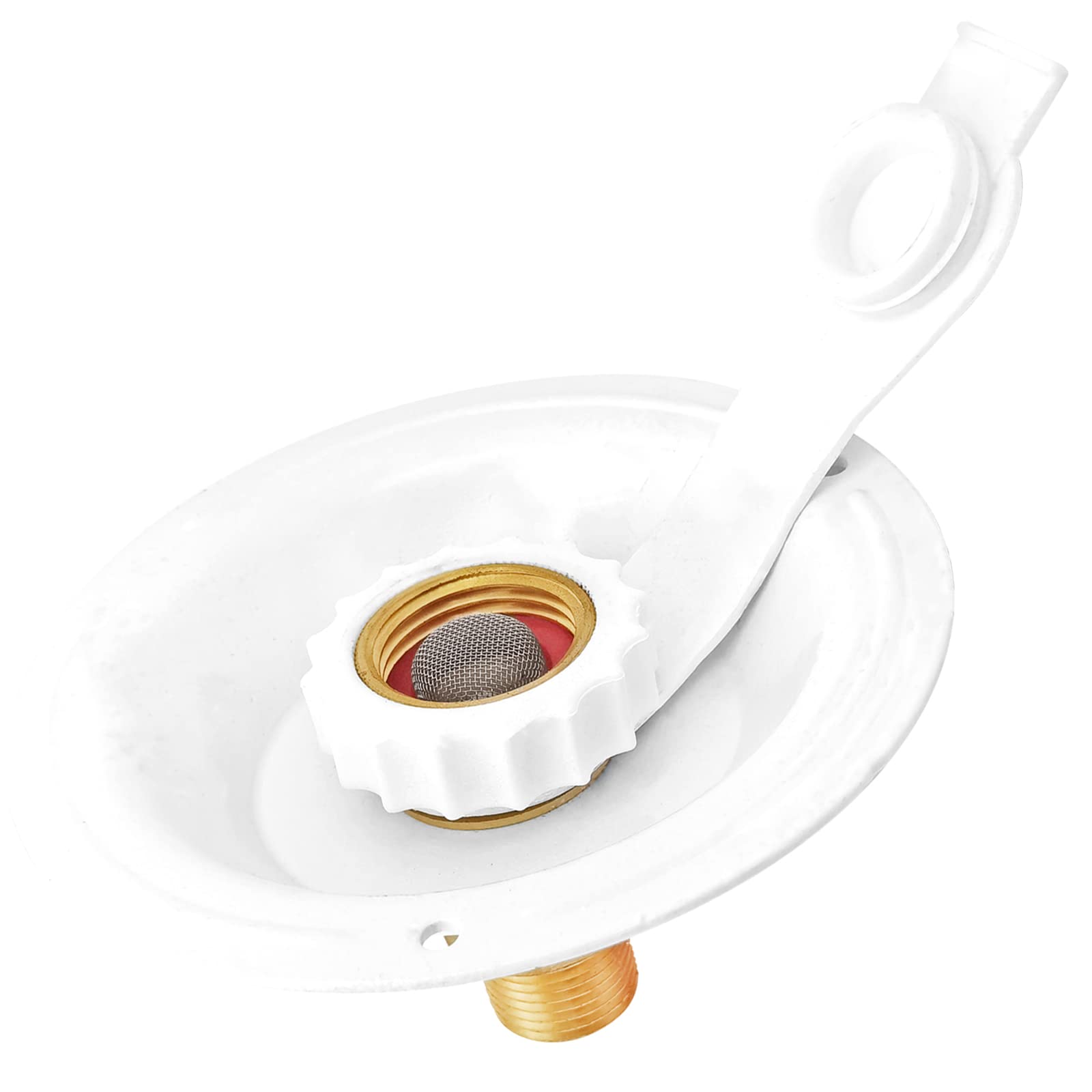 Rv City Water Fill Inlet Flange Check Valve Water Hookup Connector 3/4 Nh Female To 1/2 Npt Male Mount Lead-Free Brass Flush Rv Water Backflow Preventer With Dust Plug For Rv Camper Motorhome