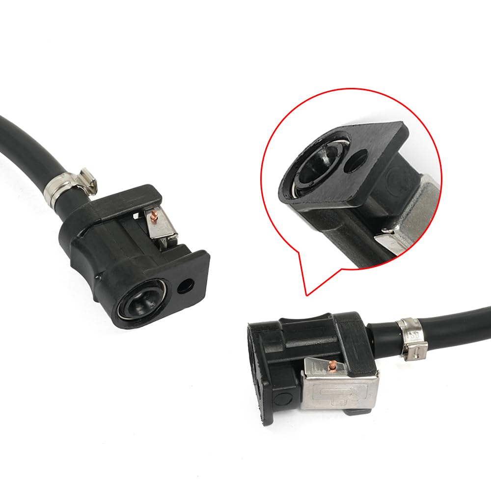 Bartoo Marine Boat Fuel Line Assembly, 5/16'' 8Mm Nylon Braided 7Ft Fuel Hose Line With Connector And Primer Bulb For Yamaha Out