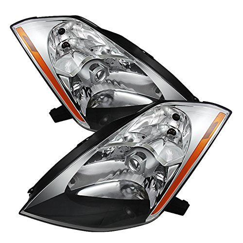 Jdragon Headlight Compatible For Nissan 2003-2005 350Z Chrome Housing Replacement Headlights (Hid Models Only)