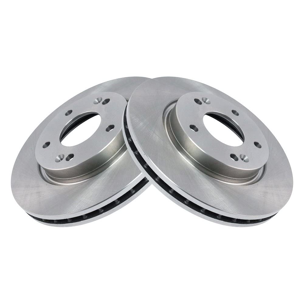 Trq Front Brake Rotors Set Vented Compatible With 2007-2010 Hyundai Elantra