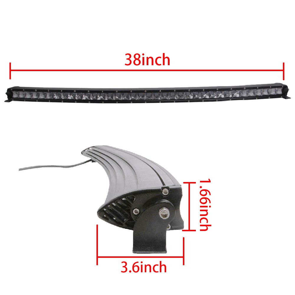 38Inch Curved Led Light Bar 180W Single Row Spot Flood Combo Driving Lamp Led Work Light For Off Road Truck Car Atv Suv Ute Utv