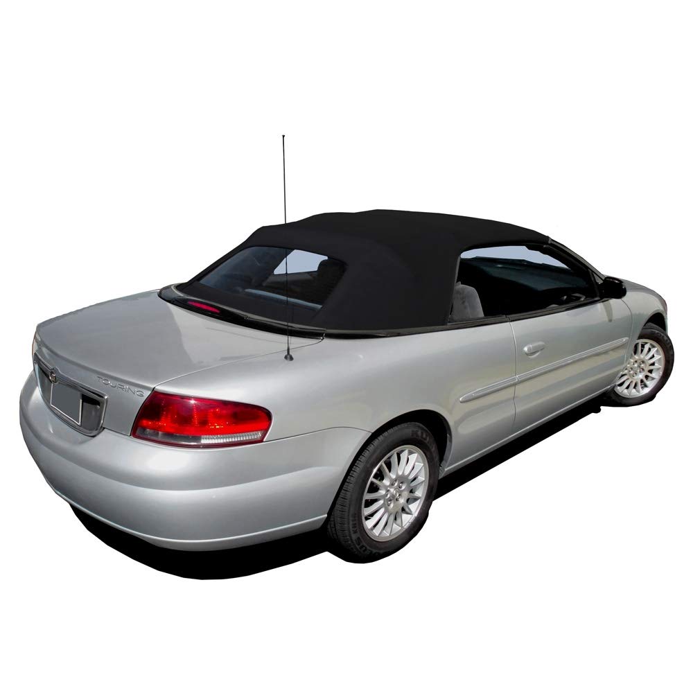 Fits: Chrysler Sebring 1996-2006 Convertible Top & Plastic Window Black Sailcloth (1 Piece Easy Install)