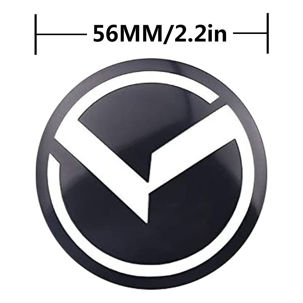 Jdclubs, 4Pcs 2.22In Car Logo Abs Material Wheel Center Cap Sticker Wheel Emblem Badge Logo Stickers (Fit K Black)