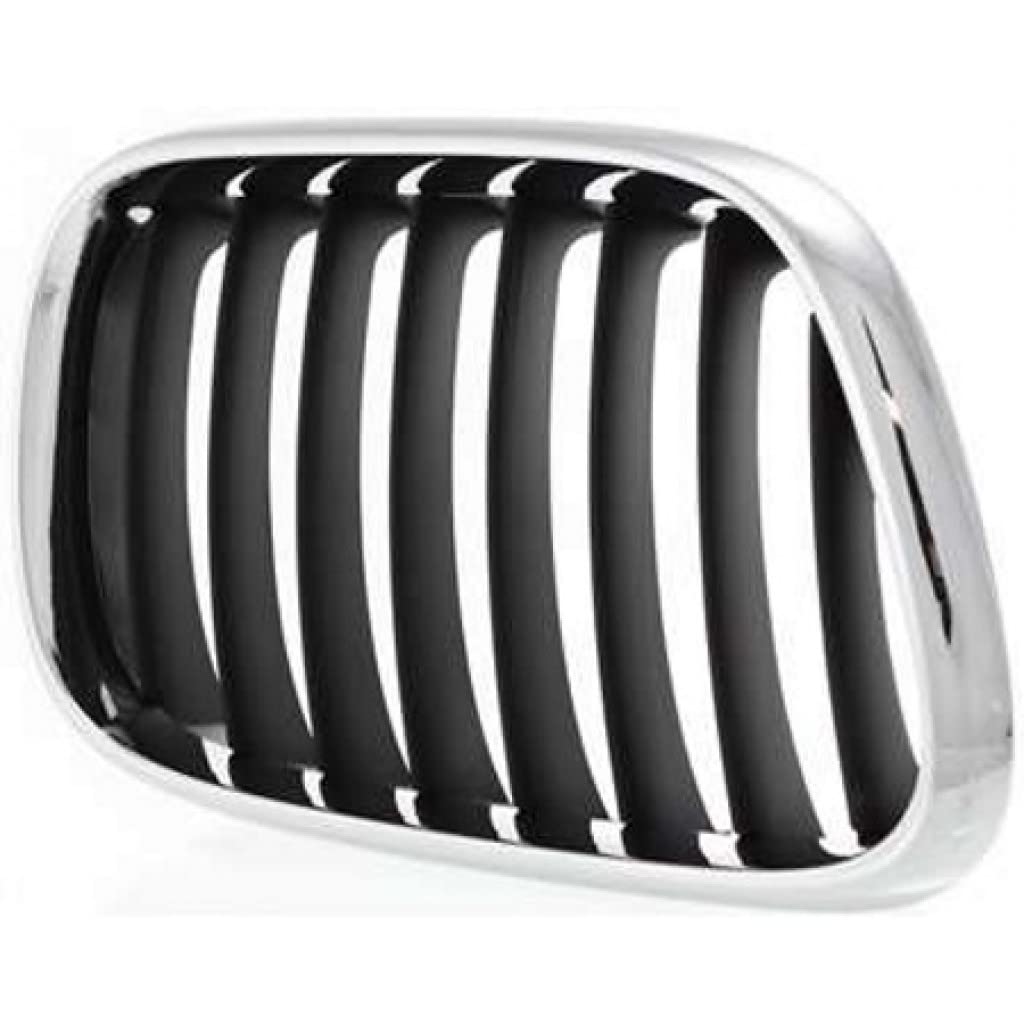 For BMW X5 2000 2001 2002 2003 Grille Passenger Side | Chrome | Plastic | Replacement For BM1200153 | 51138402646