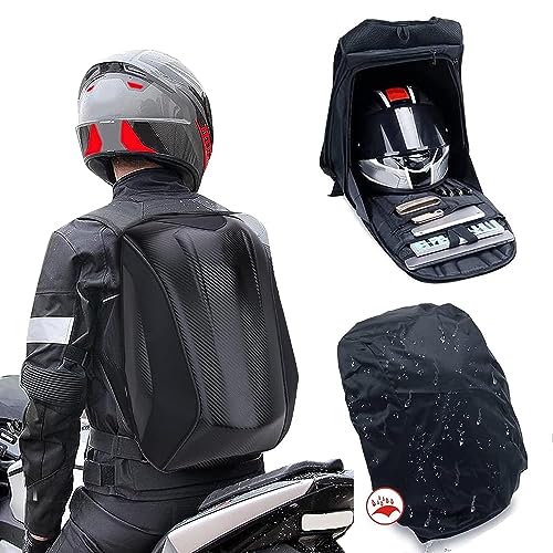 Motorcycle Backpack Waterproof Hard Shell Helmet Backpack Carbon Fiber Riding Backpack For Men Motorcycle Accessories