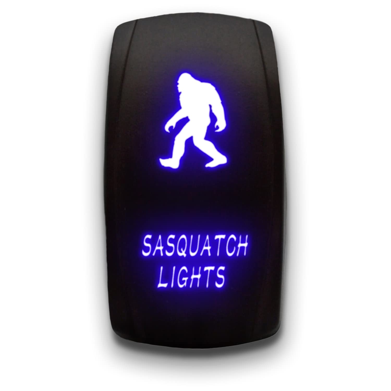 Sasquatch Lights - Blue - Laser Etched Toggle Switch 20A 12V - Vertical Rocker Switch 5-Pin Dpst