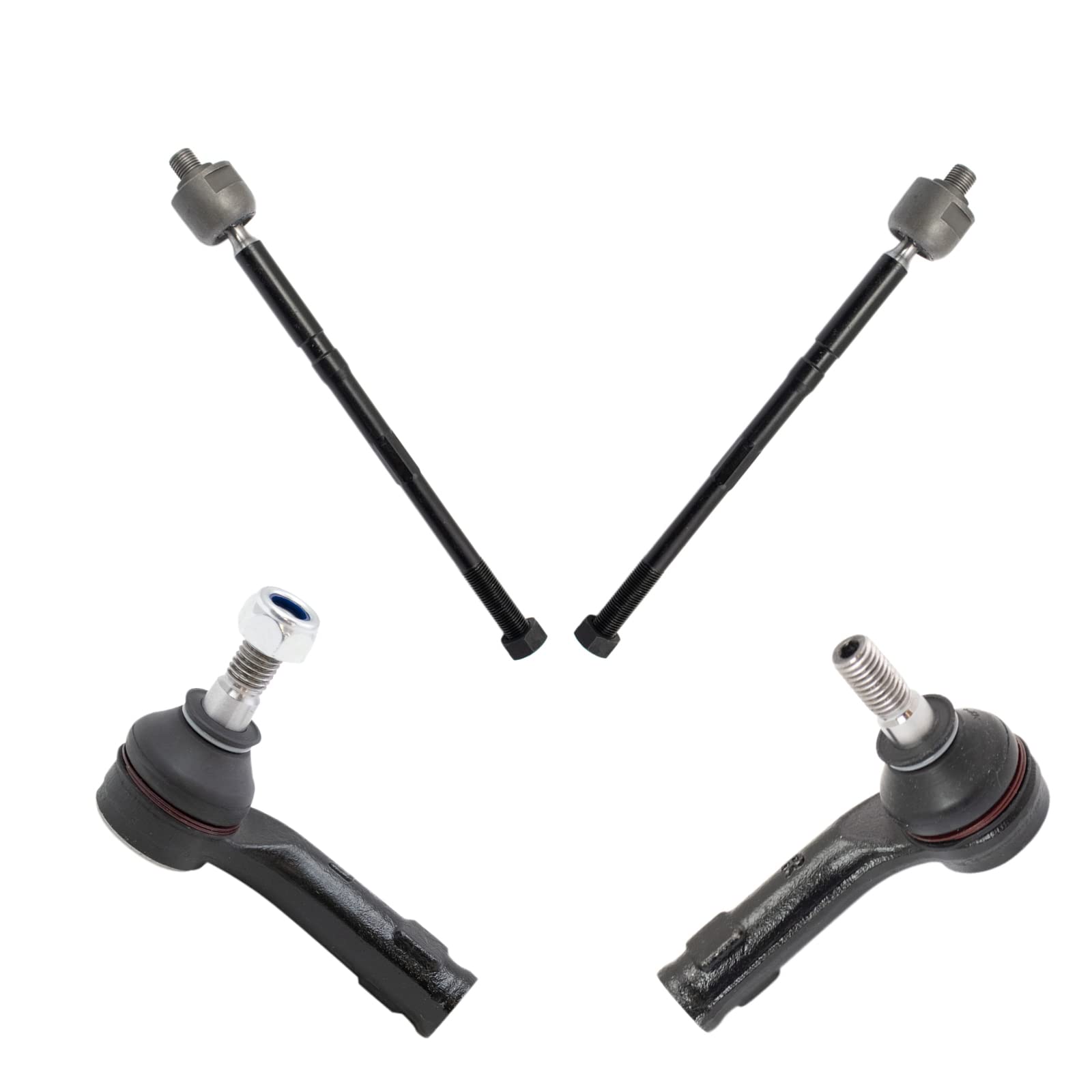 Trq Front Inner And Outer Tie Rod Set Compatible With 2011-2019 Ford Fiesta