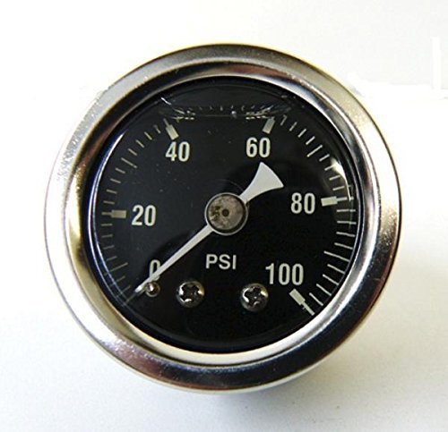 Mid-USA 100 PSI Oil Pressure Gauge 1/8' NPT Fitting Motorcycle (88004)