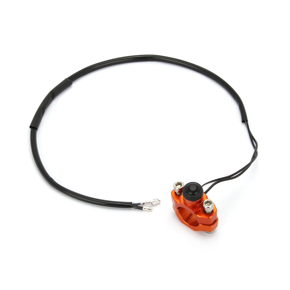 Jfg Racing Cnc Universal Motorcycle Engine Stop Start Kill Switch Button With Mounting Backplate For Sx Exc Xcf Lc4 Smr Smc Super - Orange