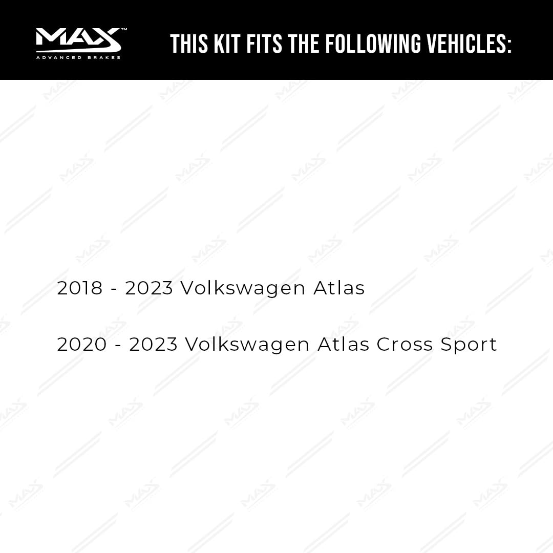 Max Advanced Brakes Front Brake Kit Compatible With 2018 2019 2020 2021 2022 2023 Vw Atlas Cross Sport Replacement Premium Oe Di