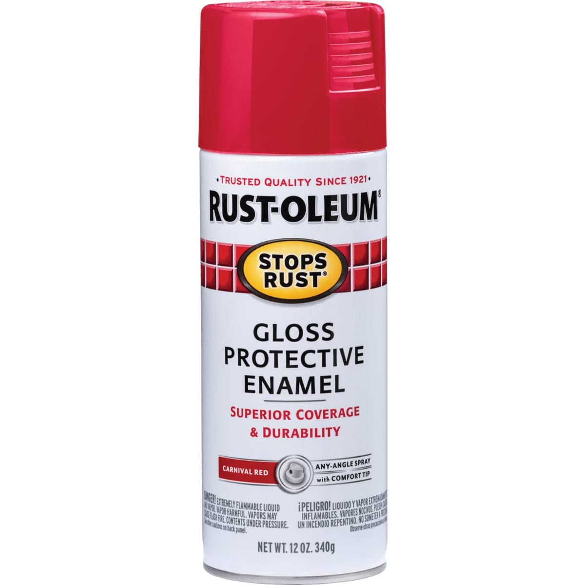12 Oz Carnival Red Stops Rust Protective Enamel Gloss [Set of 6]